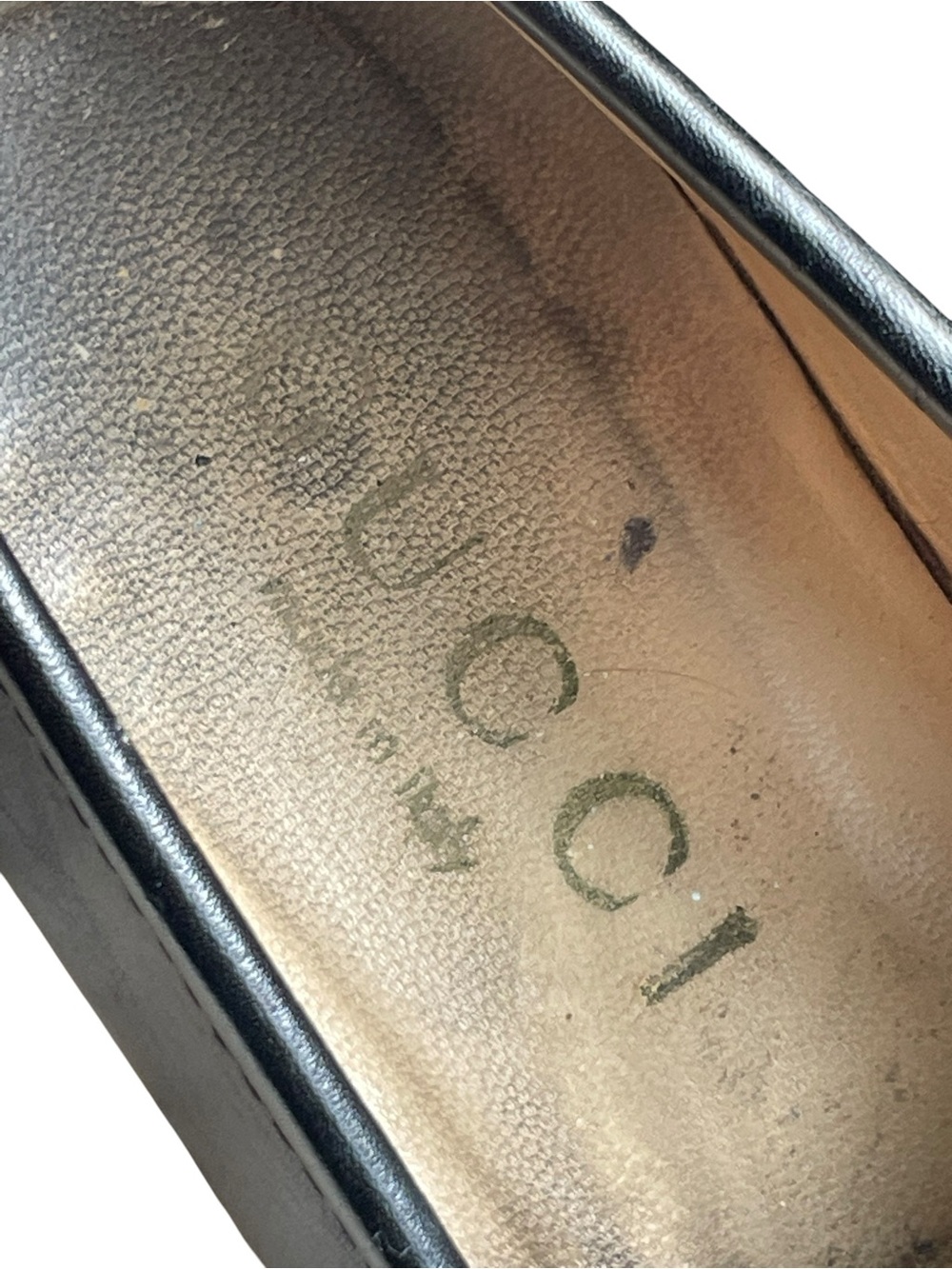 GUCCI Horsebit Vintage TOM FORD ERA Black Loafers Leather Gold Men's  8 Classic - Picture 13 of 16
